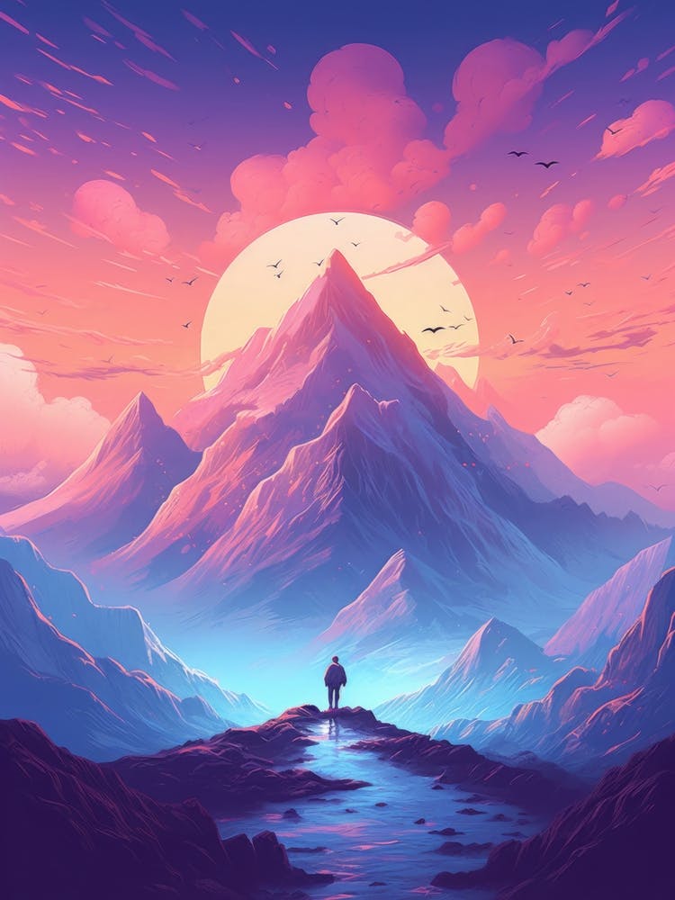 Mount Everest Mountains Painting