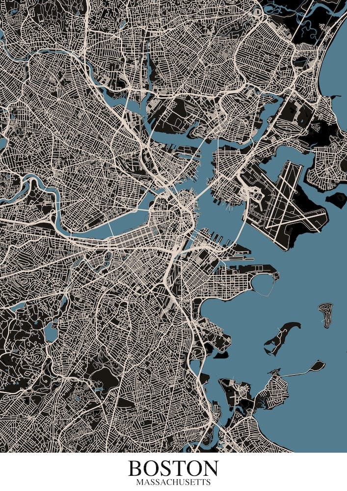 Boston Massachusetts Black Blue