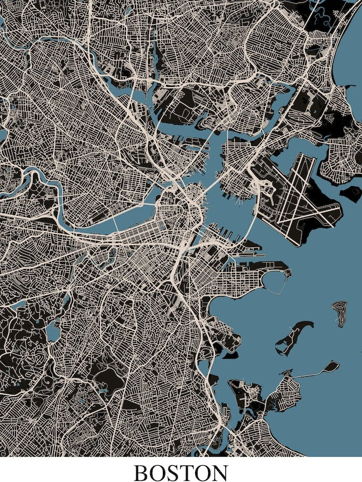 Boston Massachusetts Black Blue