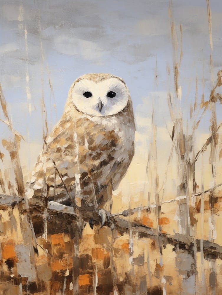 Bird Painting Snowy Owl 4
