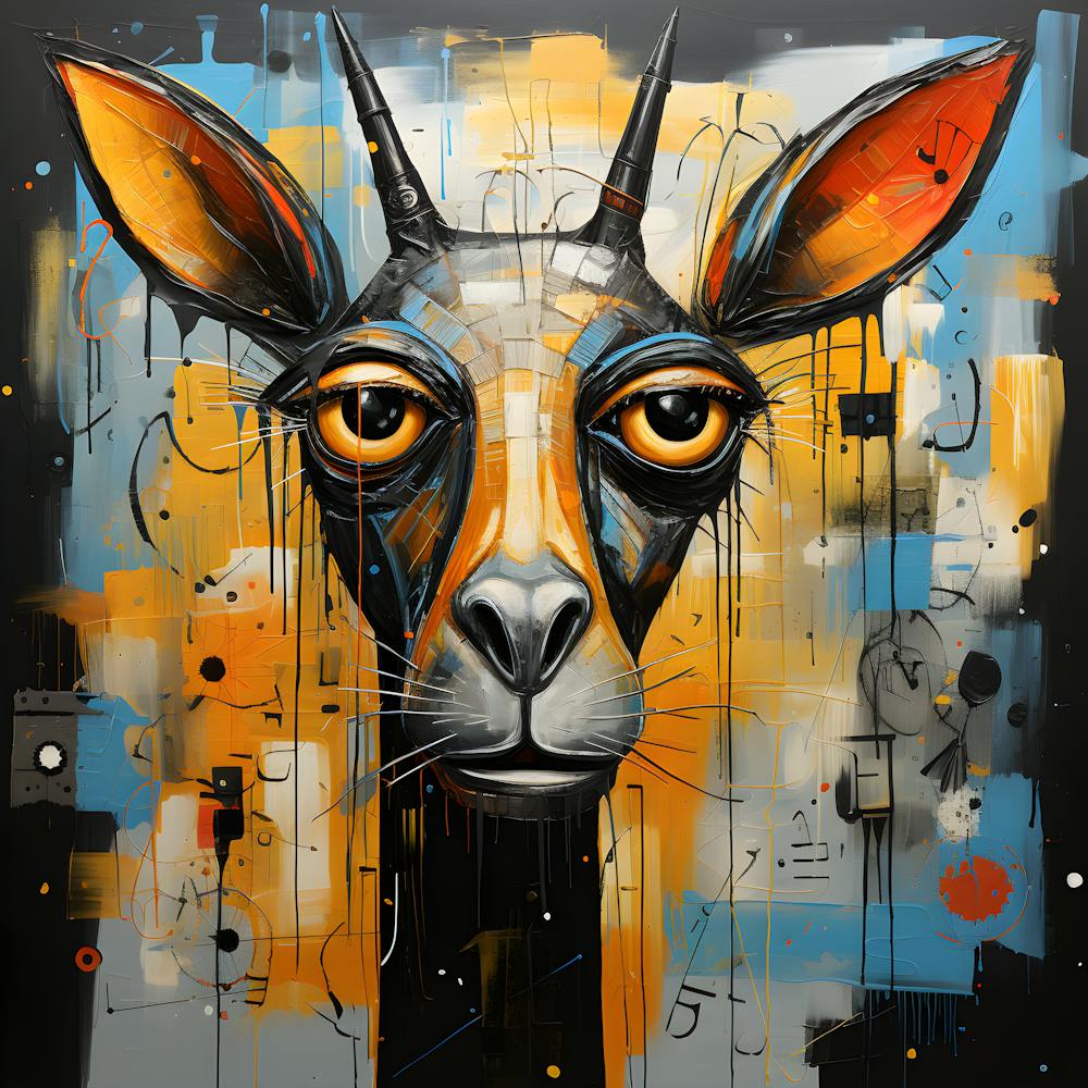 Primal Grace Abstract Deer Art