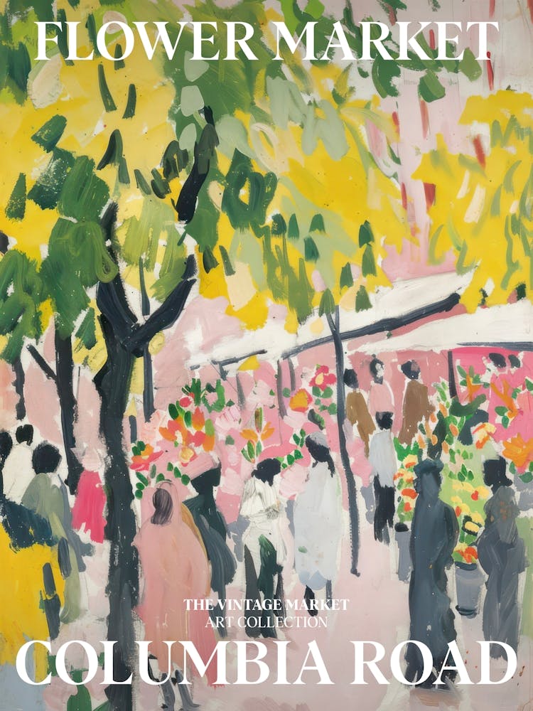 Vintage Flower Market Painting Columbia Road London 5