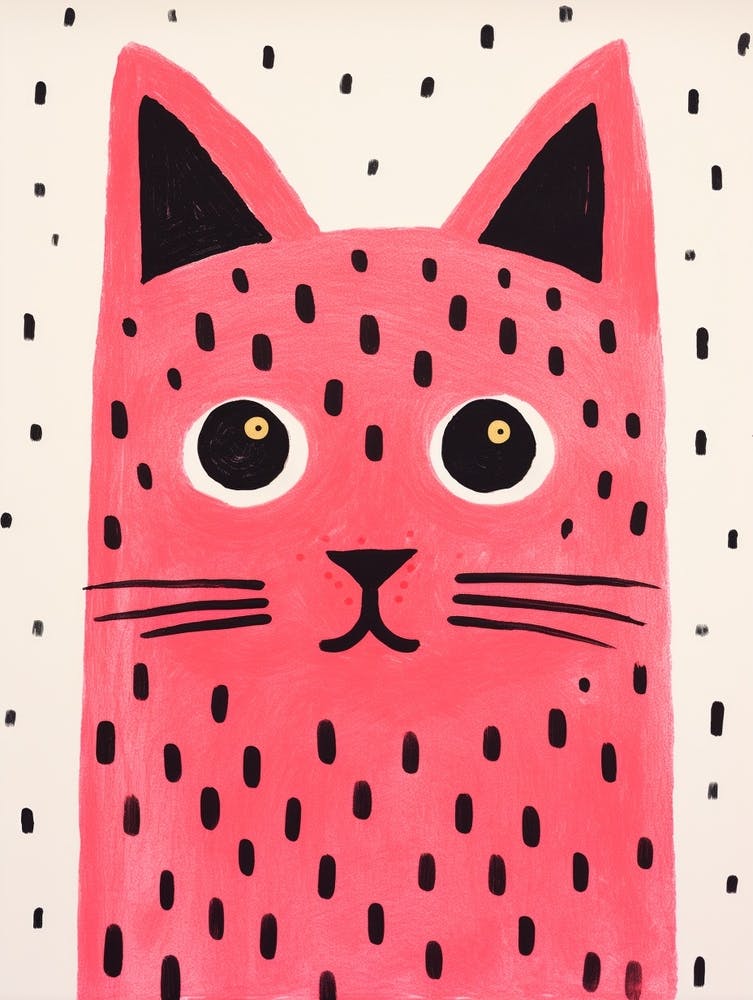 Pink Polka Dot Cat 3