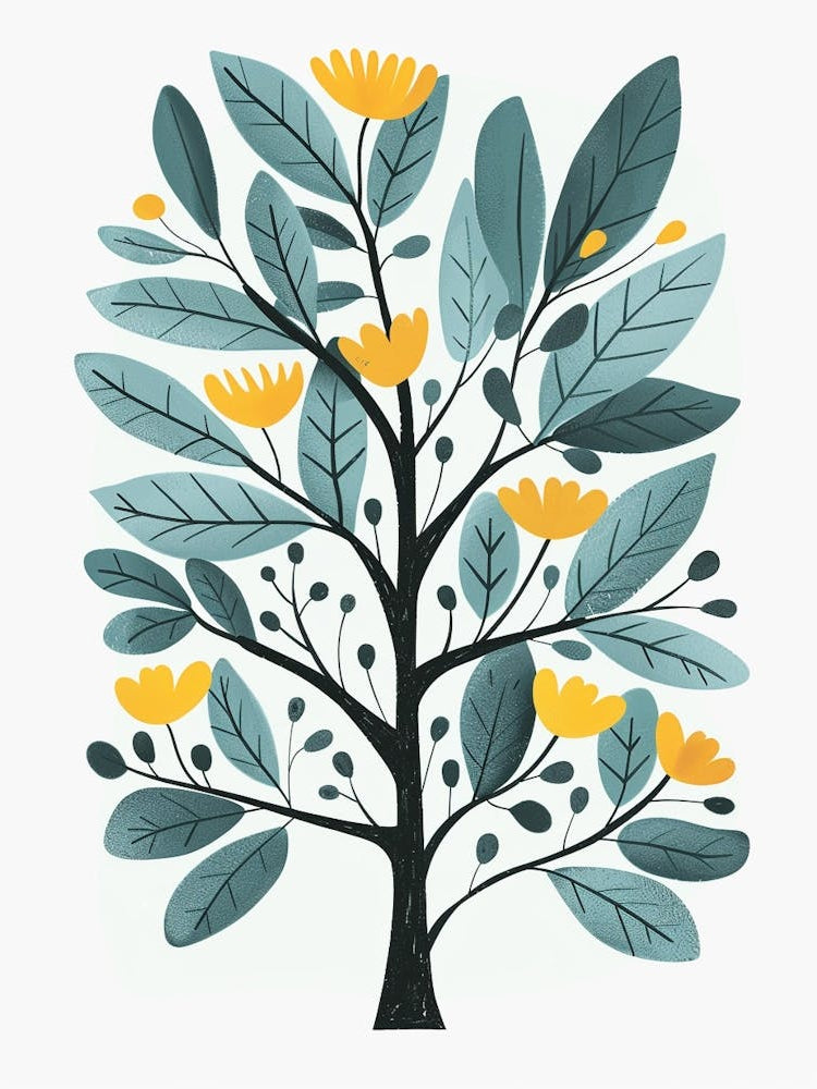 Balsam Tree Flat Illustration 7