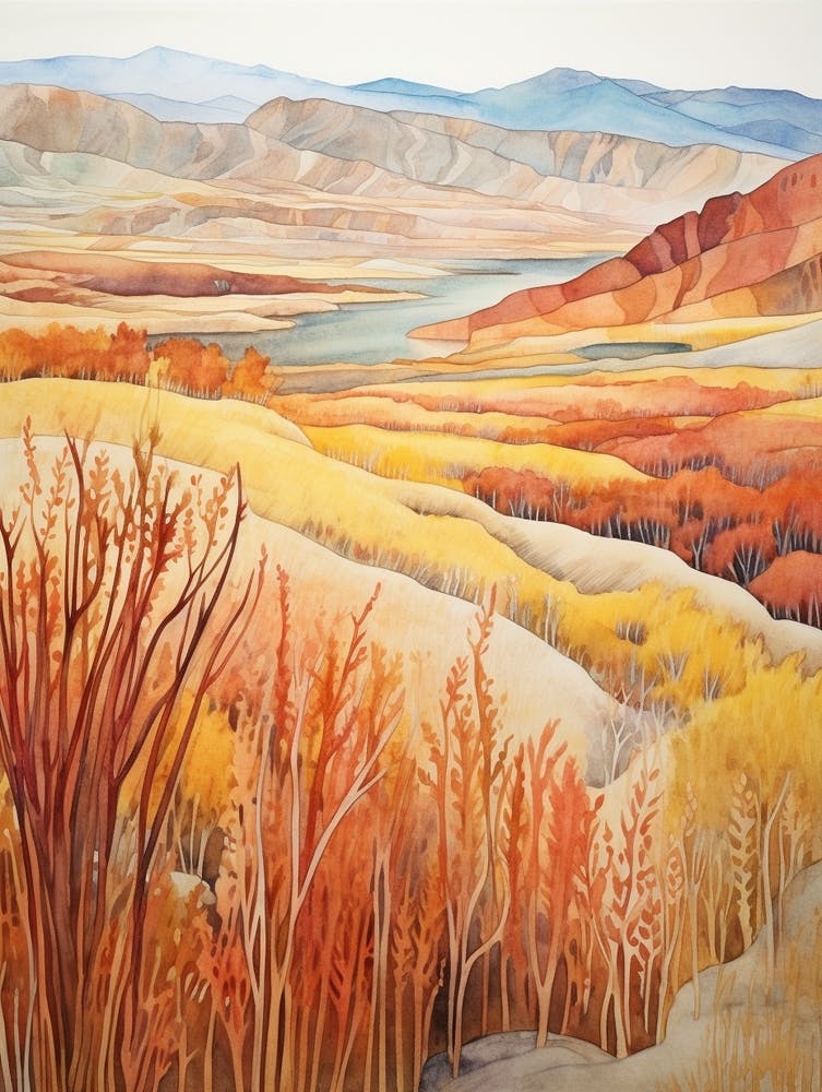 Autumn National Park Painting Pribaikalsky National Park Russia 1