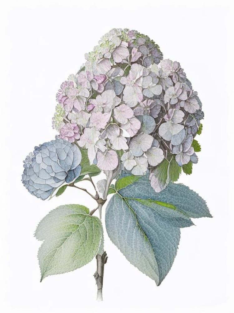Hydrangea Floral Quentin Blake Inspired Illustration 1 Flower