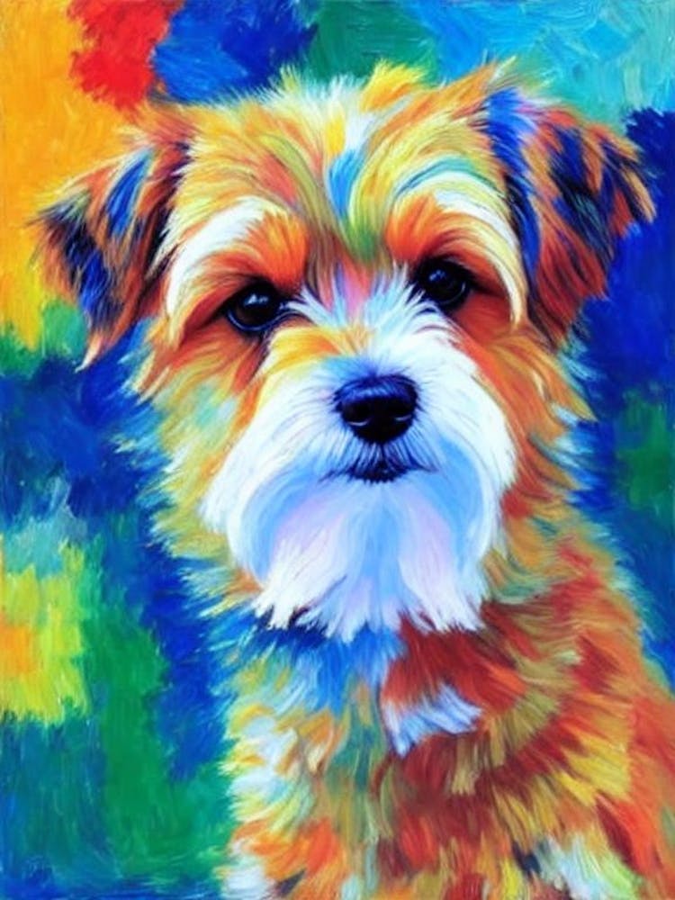 Norfolk Terrier Fauvist Style Dog