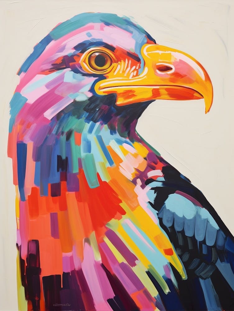 Colourful Bird Painting Crested Caracara 2