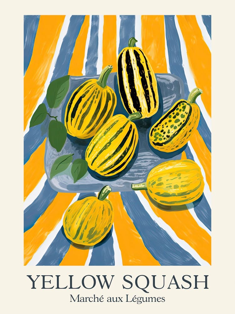 Marche Aux Legumes Yellow Squash Sommerillustration 4