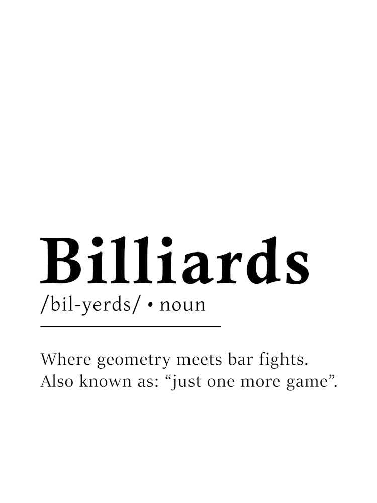 Billiards Definition Poster - Dictionary