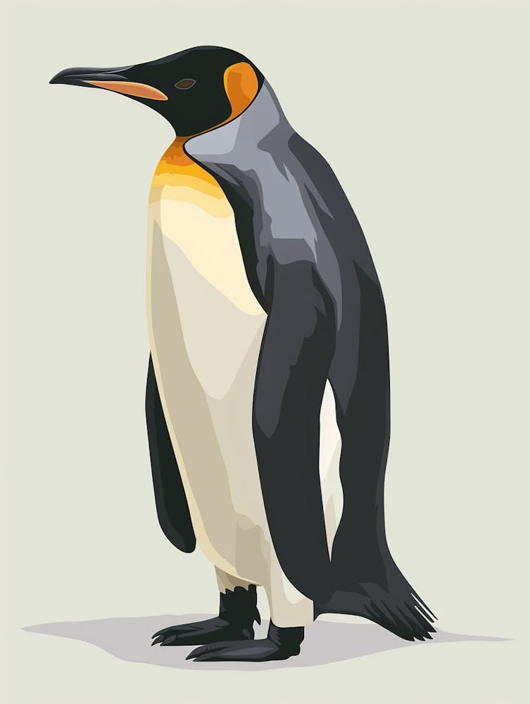 King Penguin Robben Island Minimalist Illustration 3