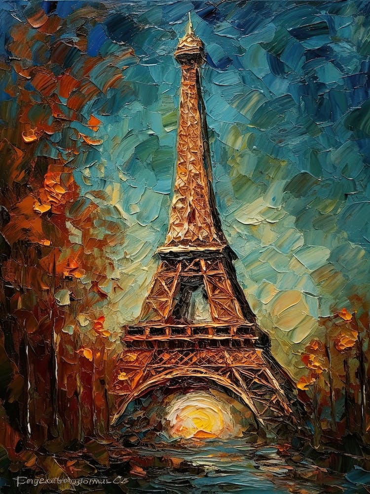 Eiffelturm Paris Frankreich im Vincent Van Gogh Stil 29