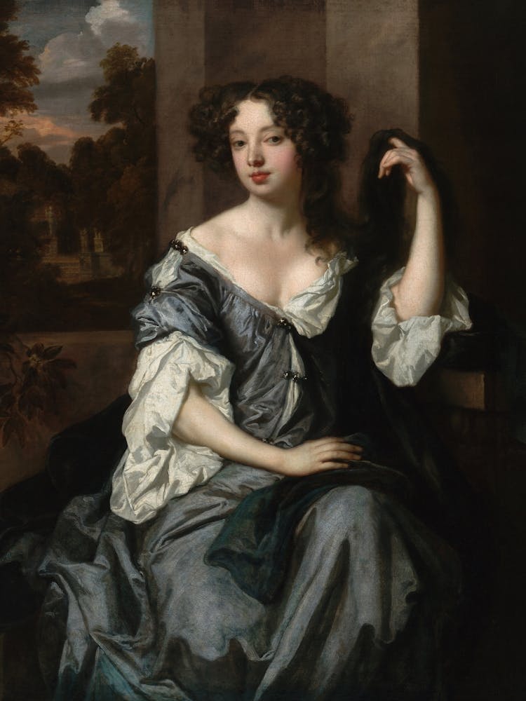 Lady Of The Manor, Vintage Woman Portrait, Dark, Moody Colors