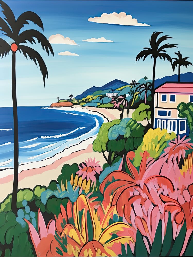 Malibu Beach, California, Matisse And Rousseau Style 4