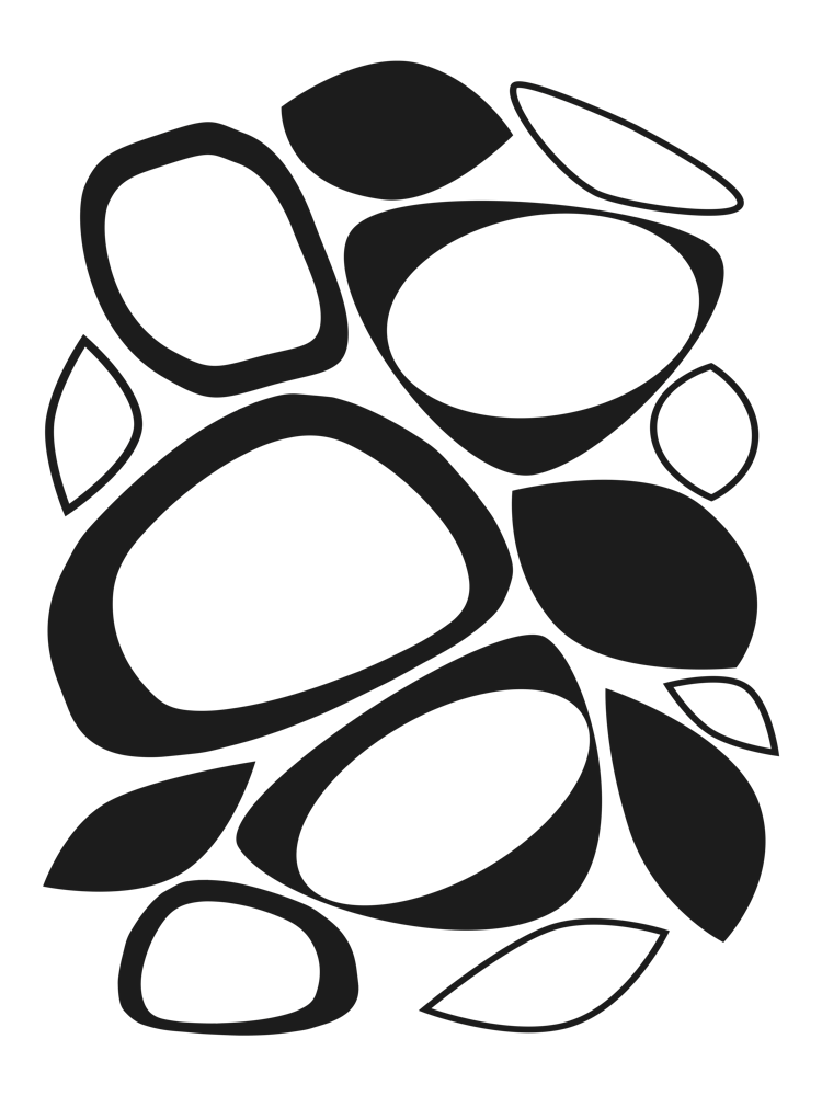 Mid Century Modern Abstract 8 Black and White