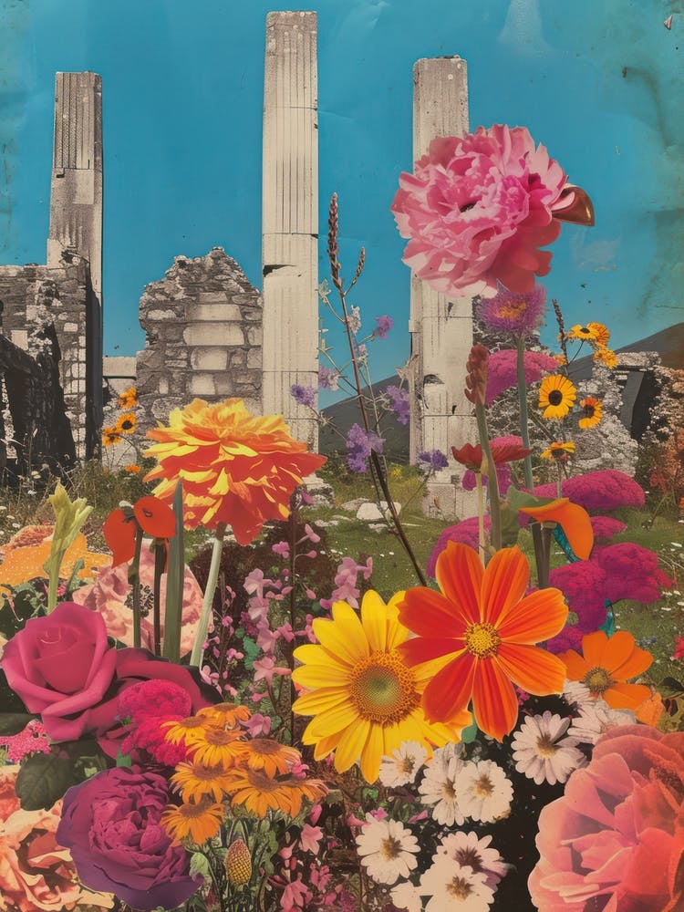 Ireland   Floral Retro Collage Style 4