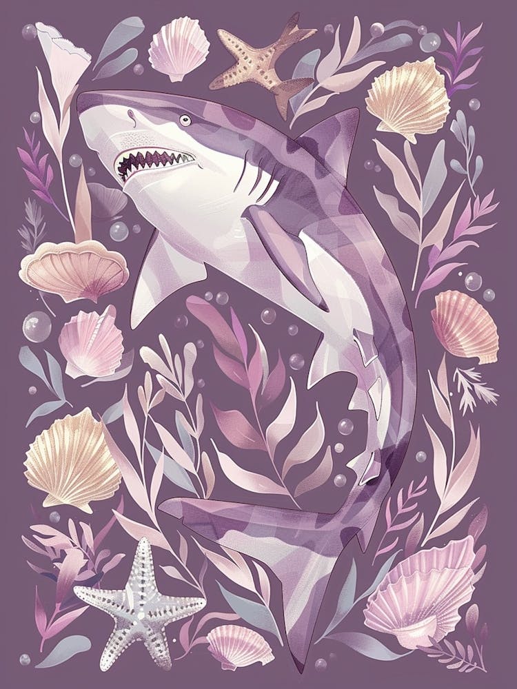 Purple Carpet Shark Illustration 2