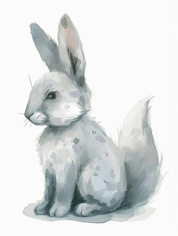 Silver Fox Rabbit Kids Illustration 3
