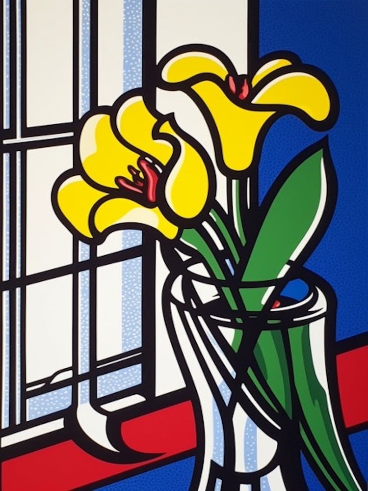 Sweet Pea Flower Still Life  2 Pop Art Style