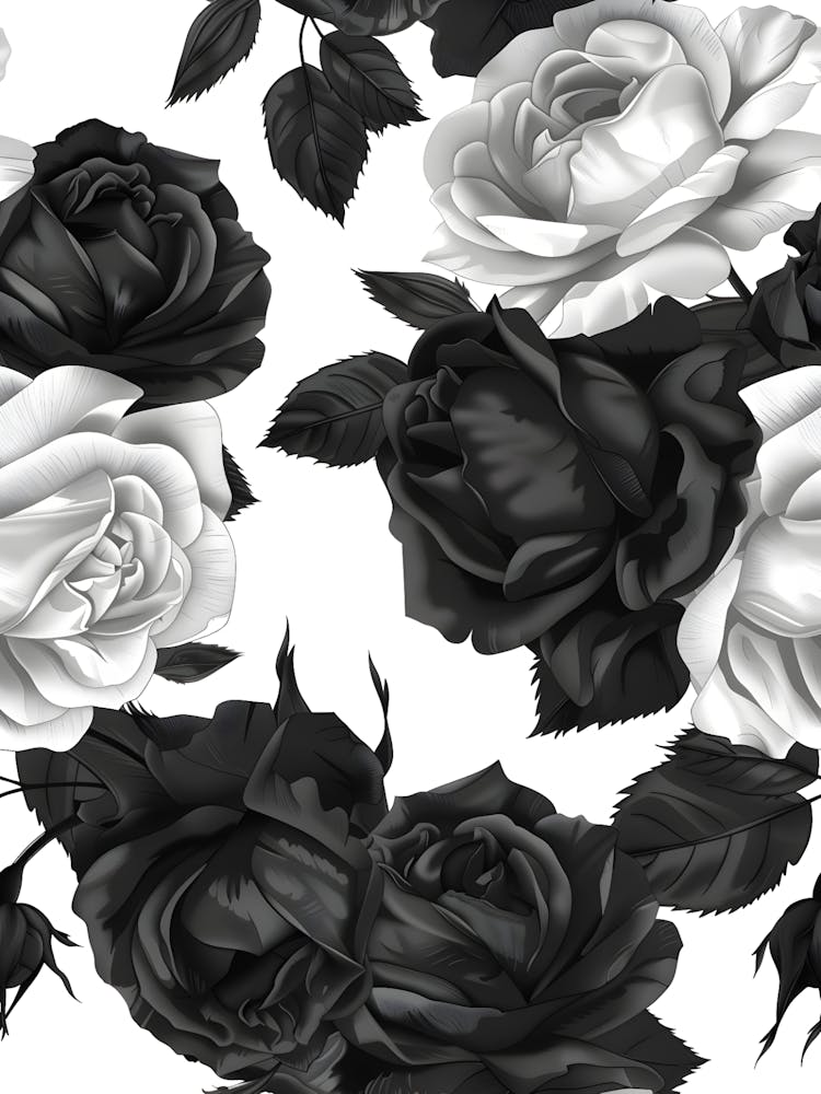 Roses Noires Et Blanches