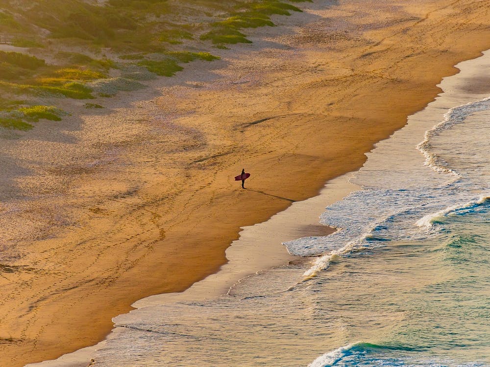lonely surfer in South Africa