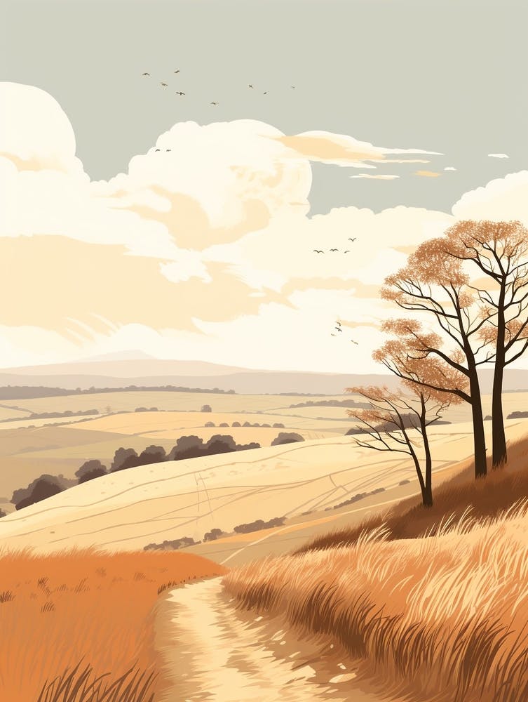 The South Downs Way England 1 Hiking Trail Landscape