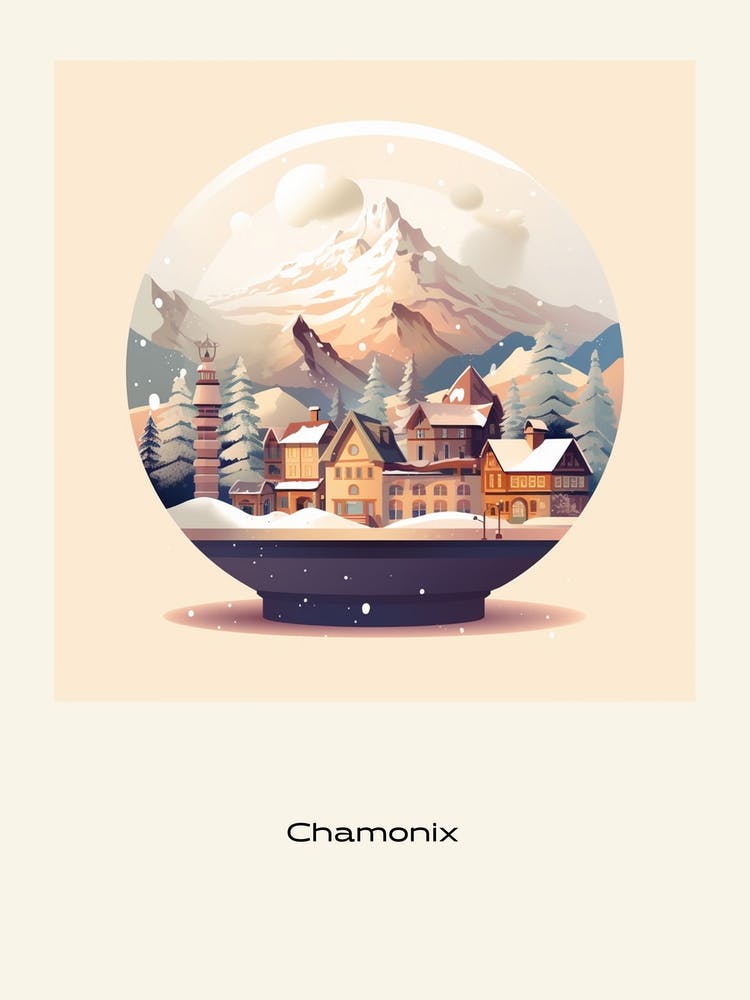 Chamonix France 1 Snowglobe Poster