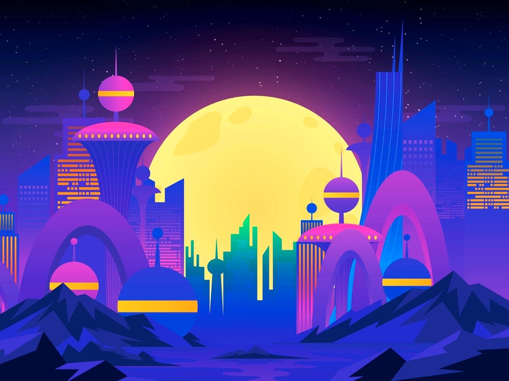 Futuristic City - Synthwave Neon City 1