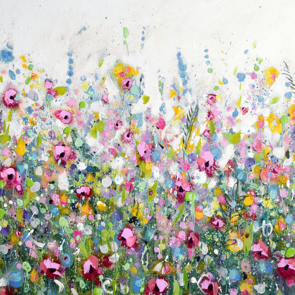 Abstraktes Blumenwiesen-Rosa