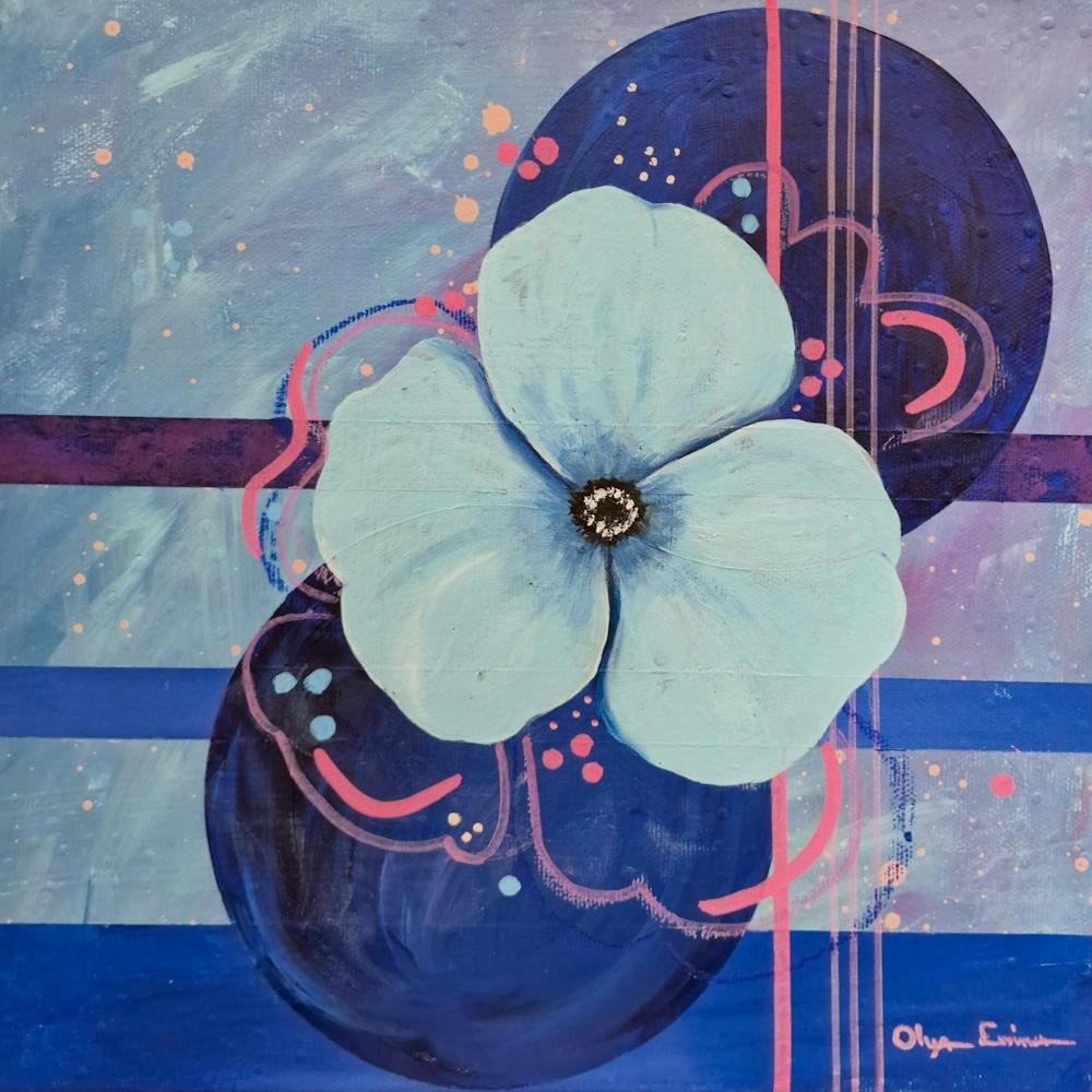 Blue Geometrical Flower