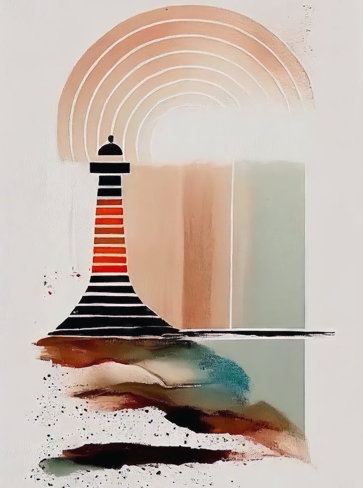 The Lighthouse Pawn - Abstract Minimal Boho Beach