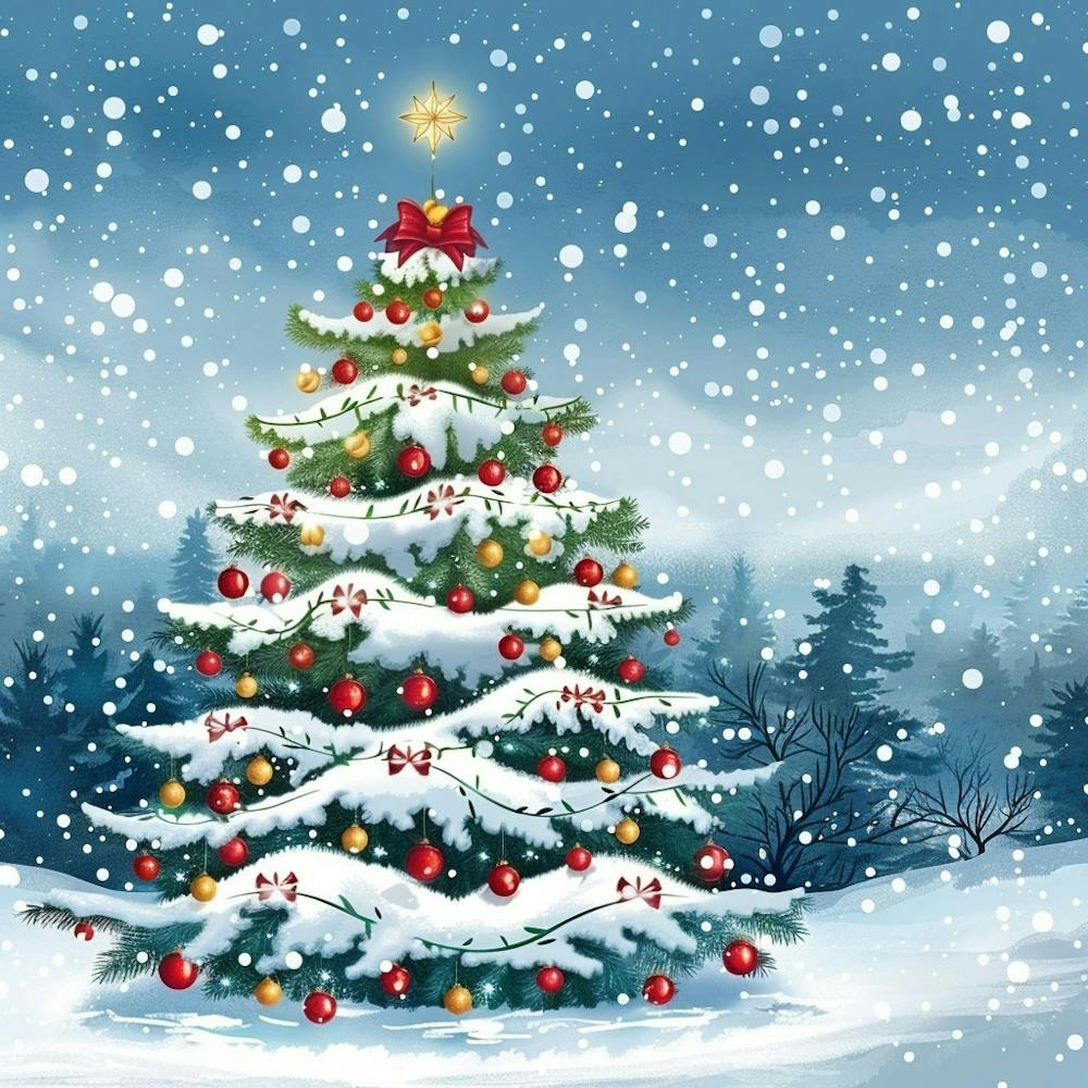 Christmas Banner Texture With A Snowy Landscape 7