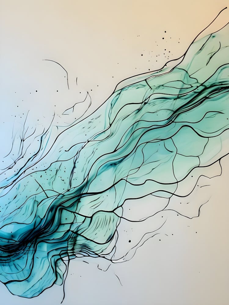 Acrylic Line Nature Art , Abstract