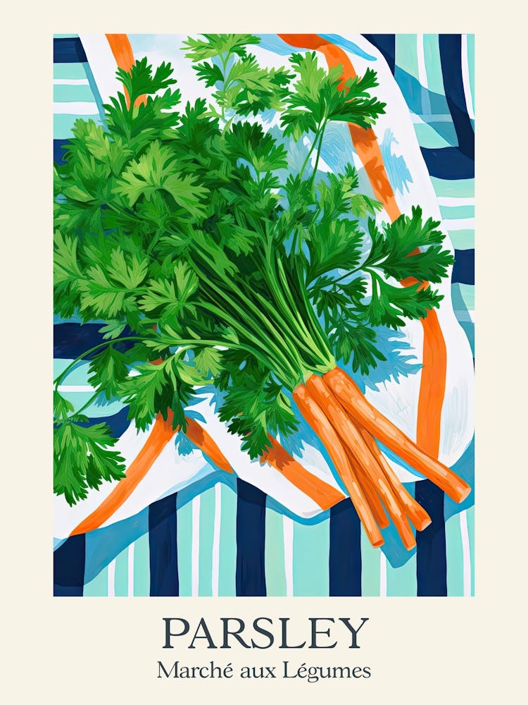 Marche Aux Legumes Parsley Summer Illustration 2