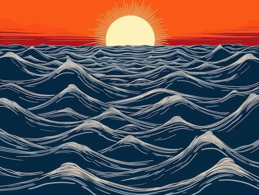 Coucher de soleil sur l'océan 101
