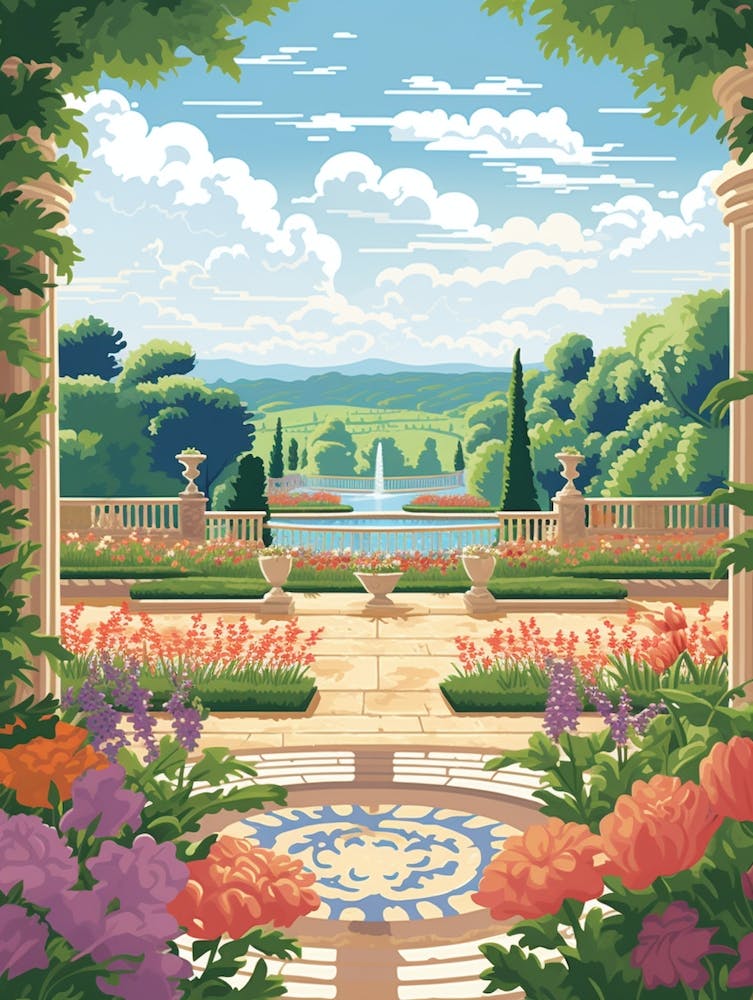 Gärten des Schlosses von Versailles Frankreich Illustration