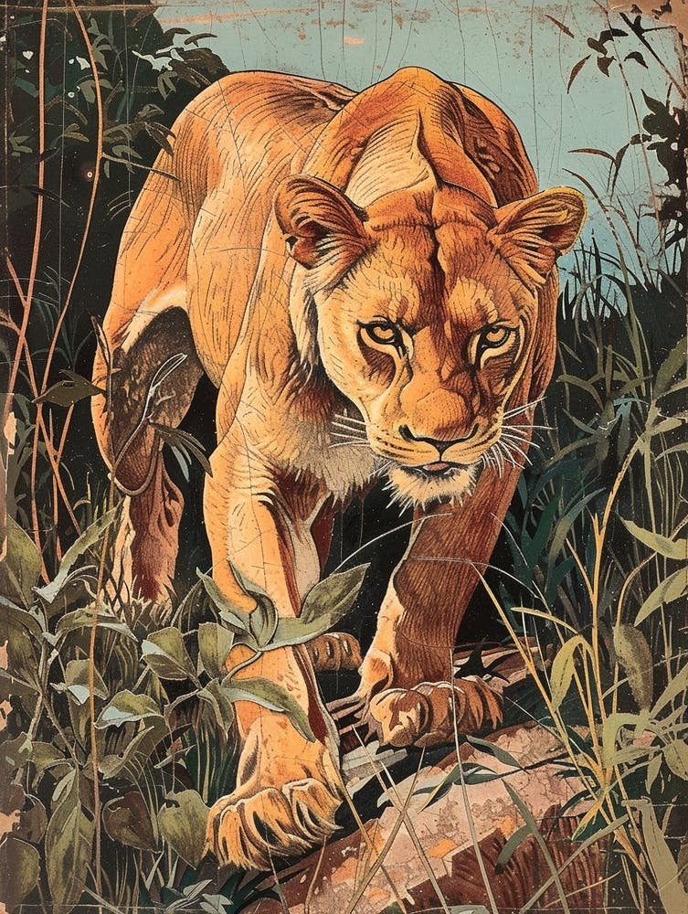 Illustration en Relief Lionne d'Afrique 3