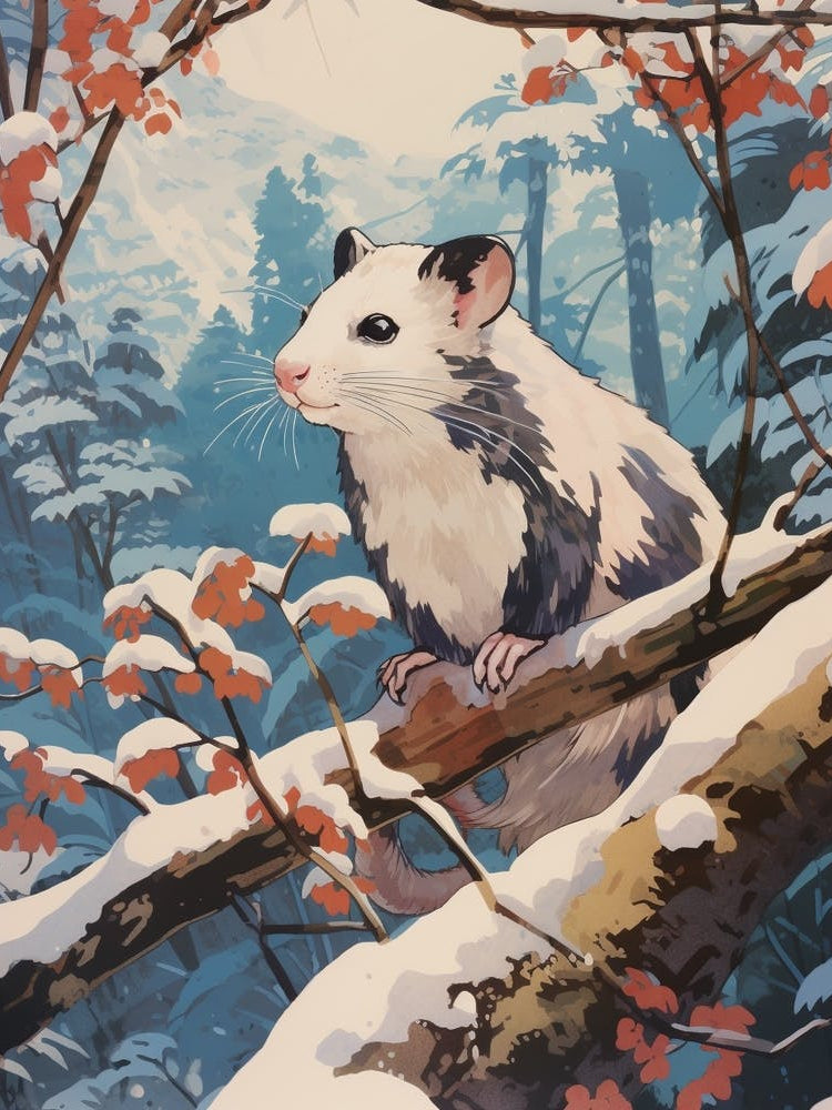 Winter Opossum 2 Illustration