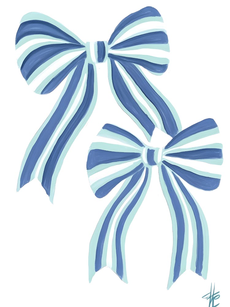 Blue And White Bows