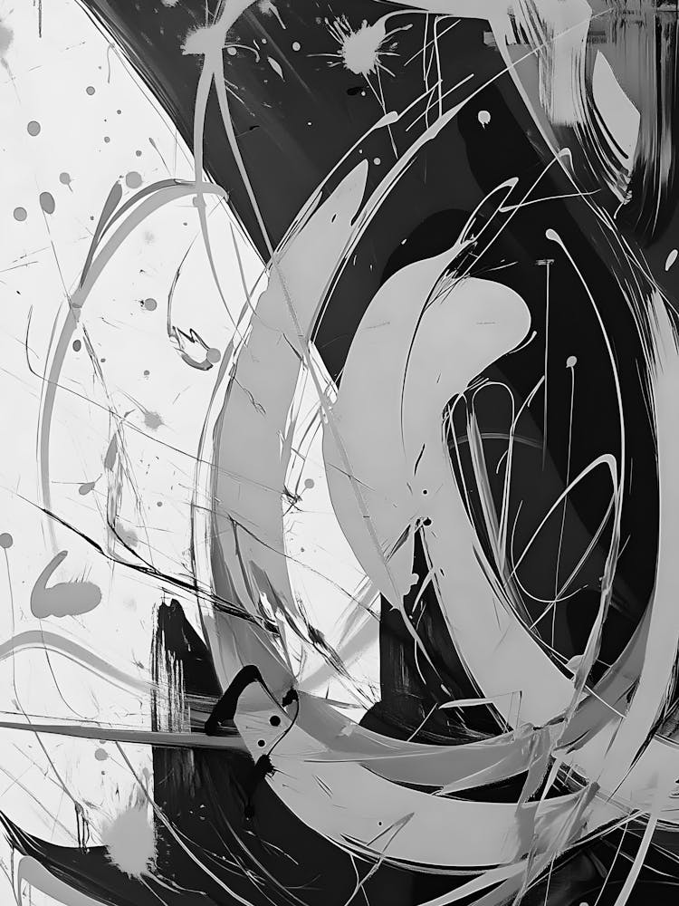 Abstract Black And White Painting 31