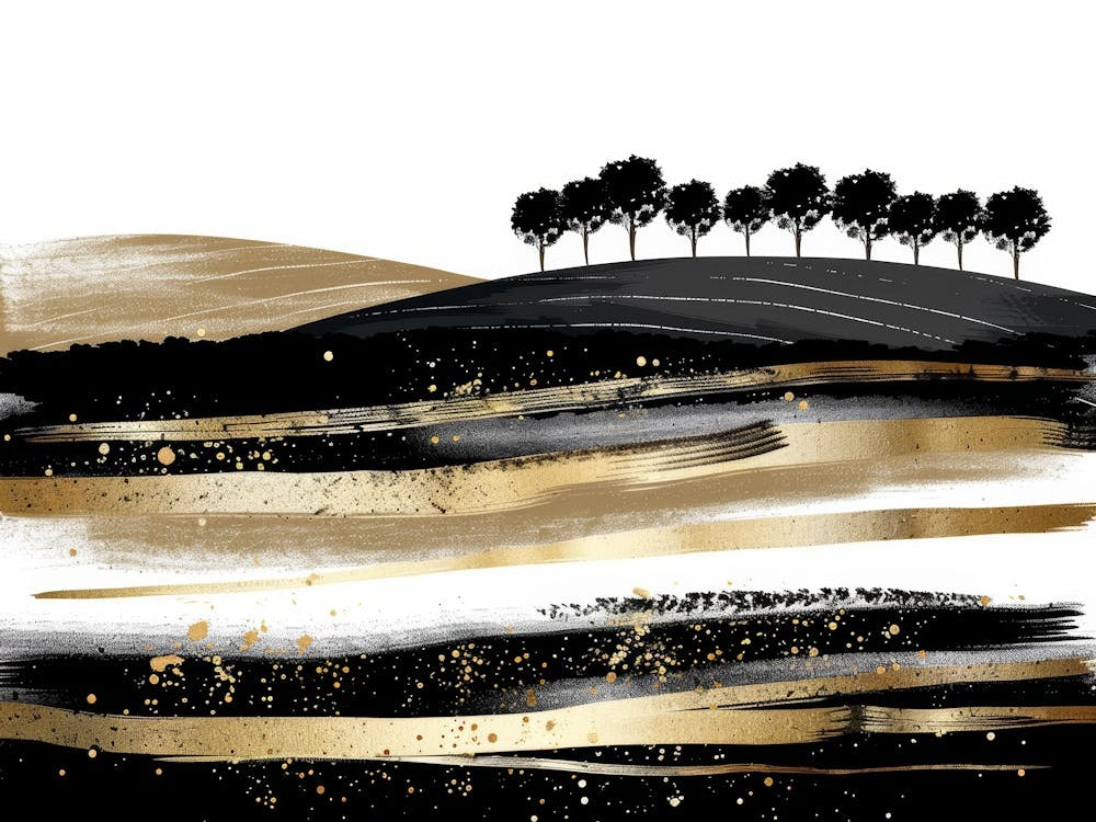 Gold And Black Landscape 1
