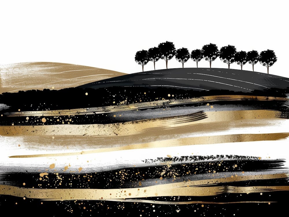 Gold And Black Landscape 1