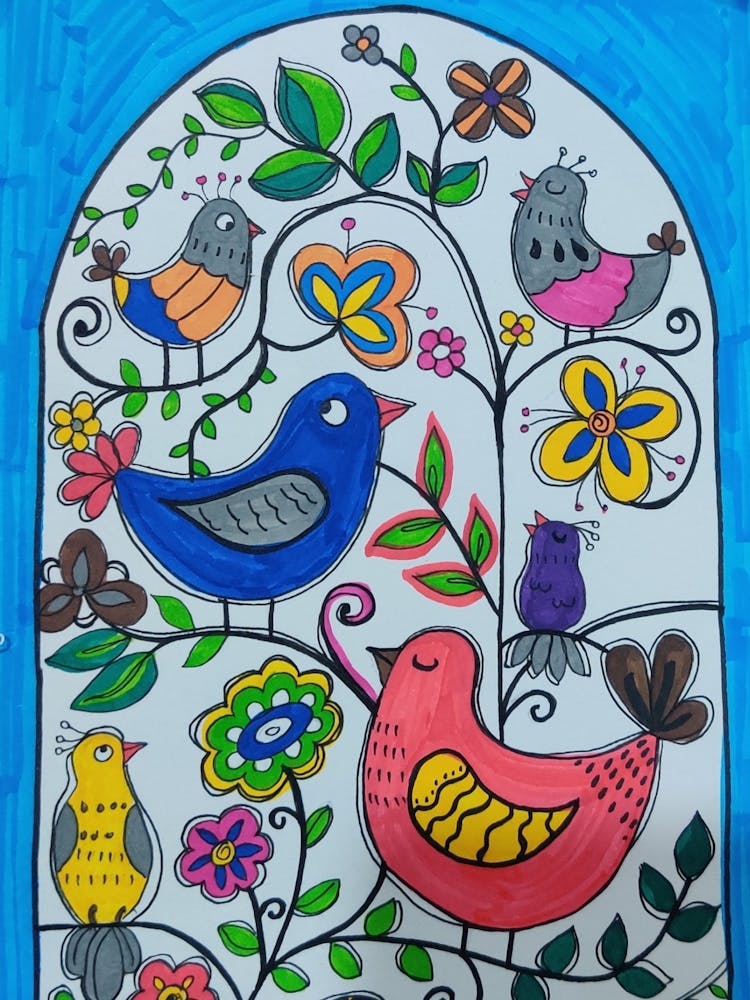 Birds And Flowers