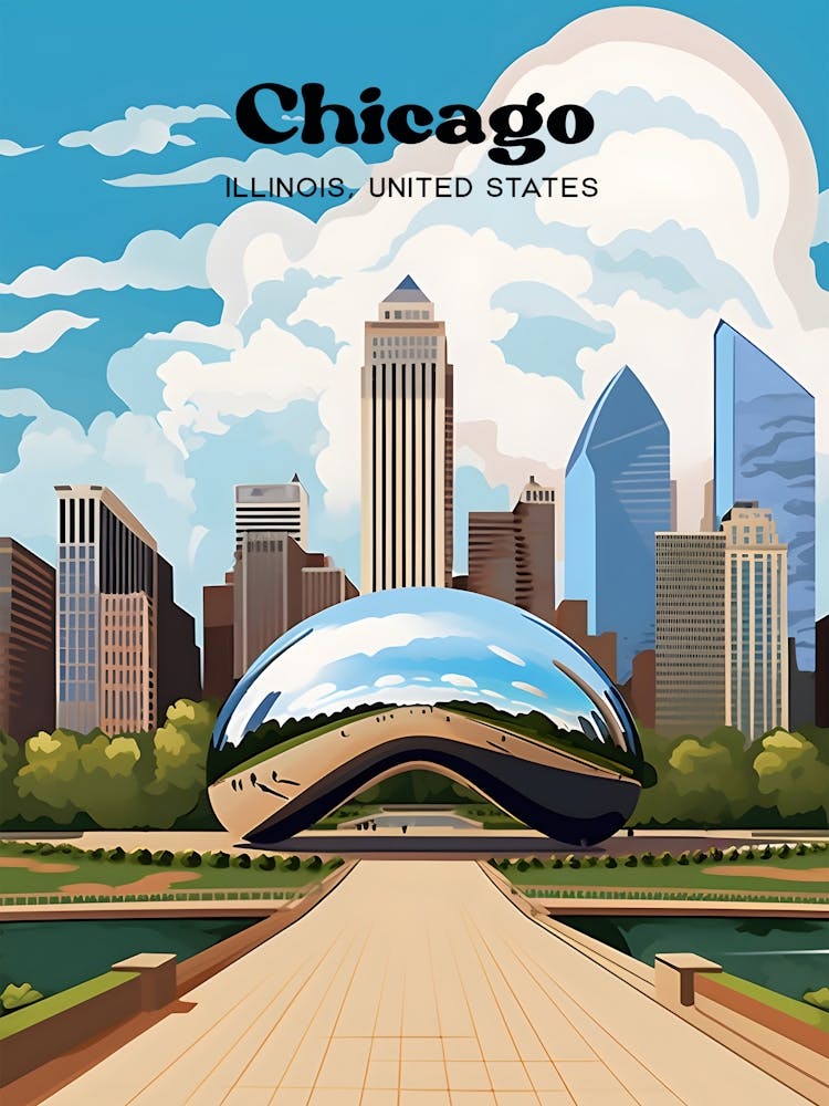 Chicago Illinois United States Cloud Gate Travel Art