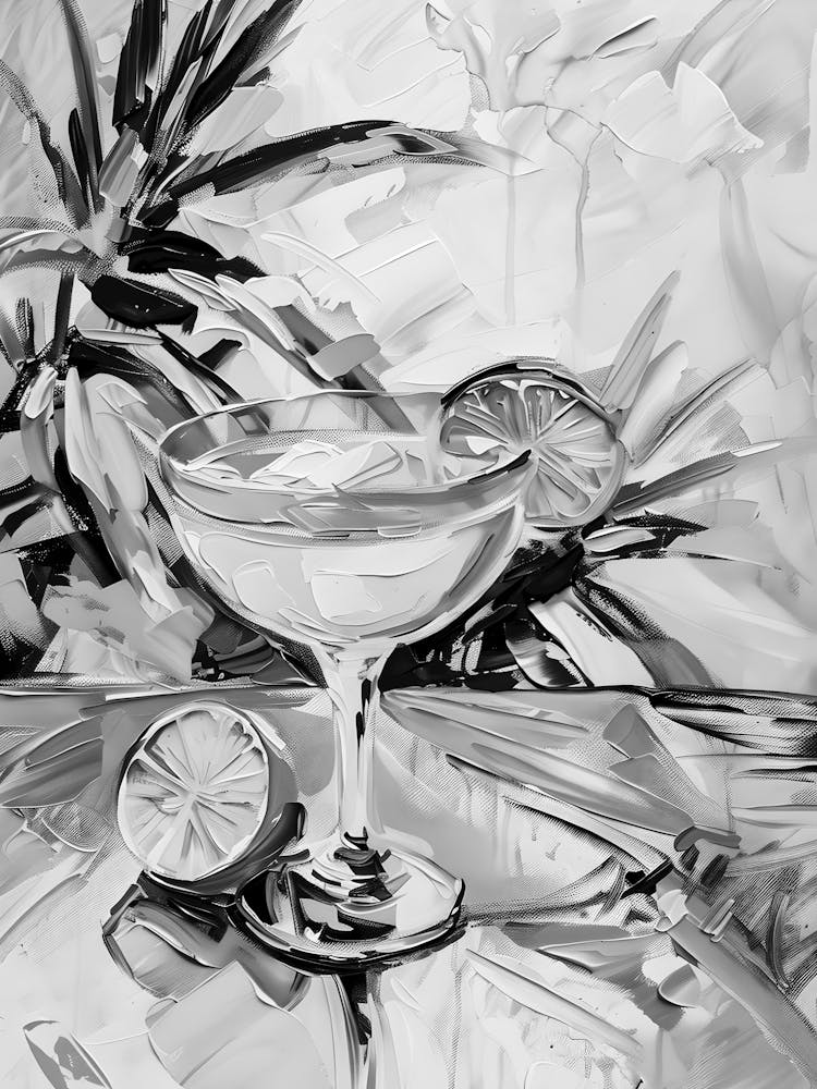 Black And White Of A Cocktail