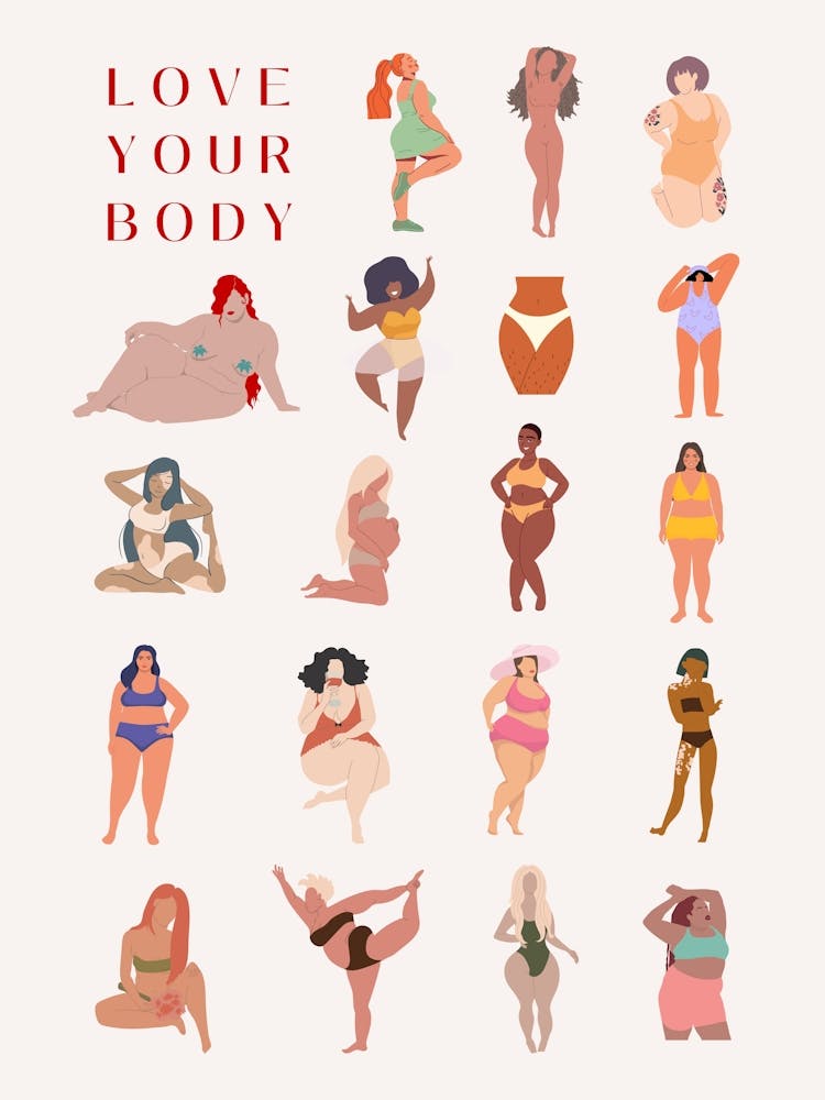 Love Your Body Poster in Farben