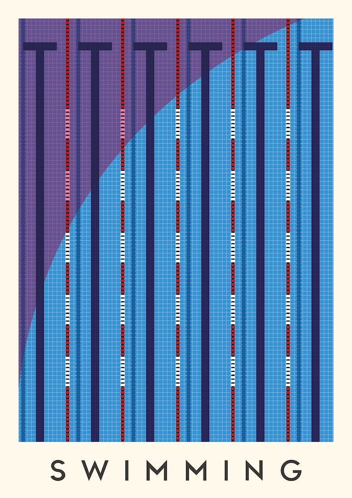 Swimming Minimalist Illustration