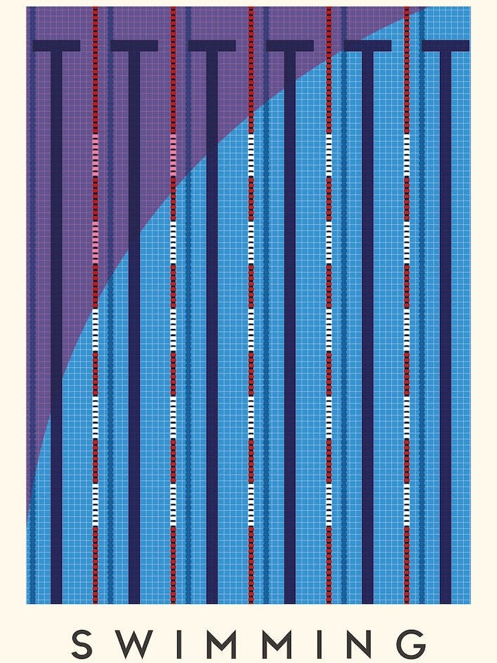 Swimming Minimalist Illustration