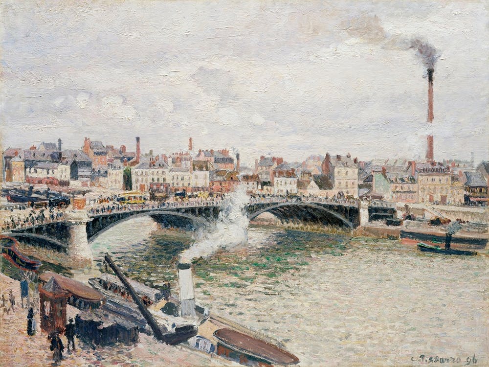 Morning, An Overcast Day, Rouen (1896), Camille Pissarro