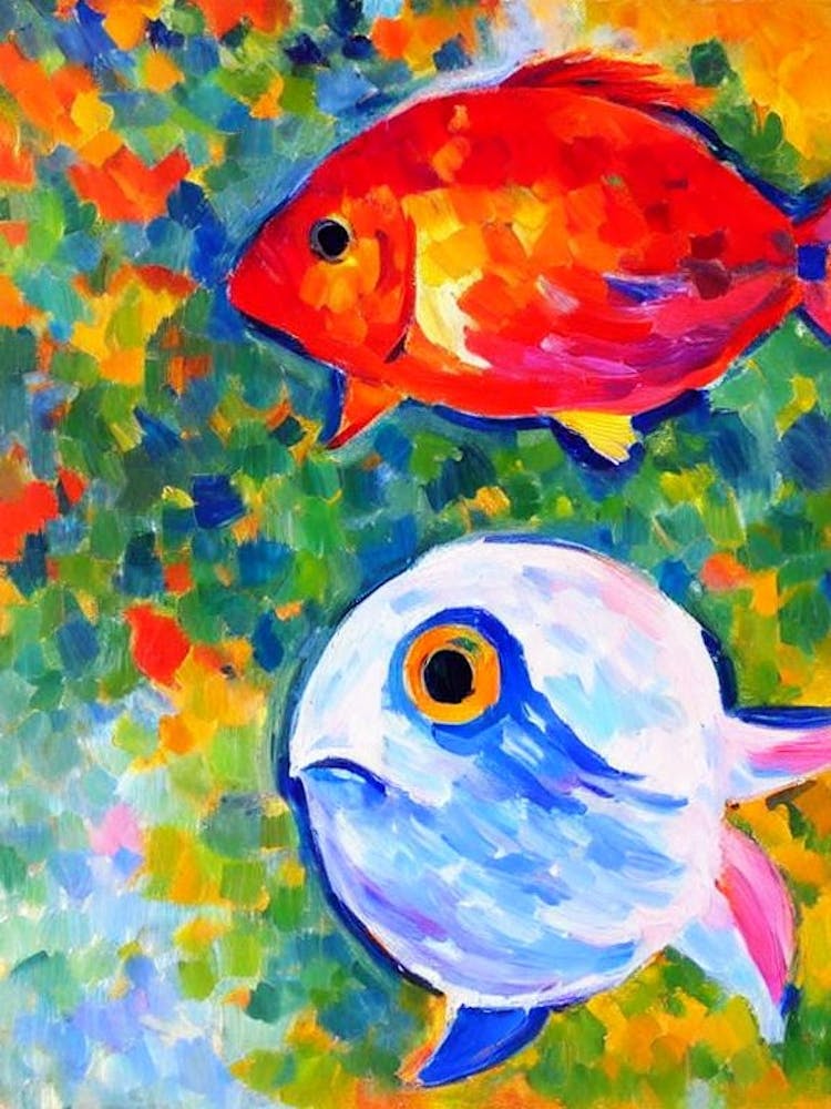 Giant Ocean Sunfish Matisse Inspired